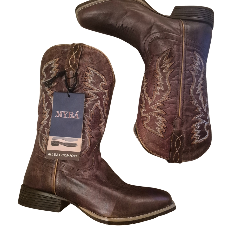 Myra Bag Men's Dark Brown Cowboy Boots